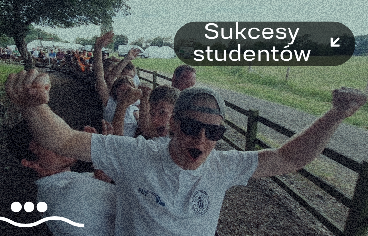 Grafika z napisem sukcesy studentów