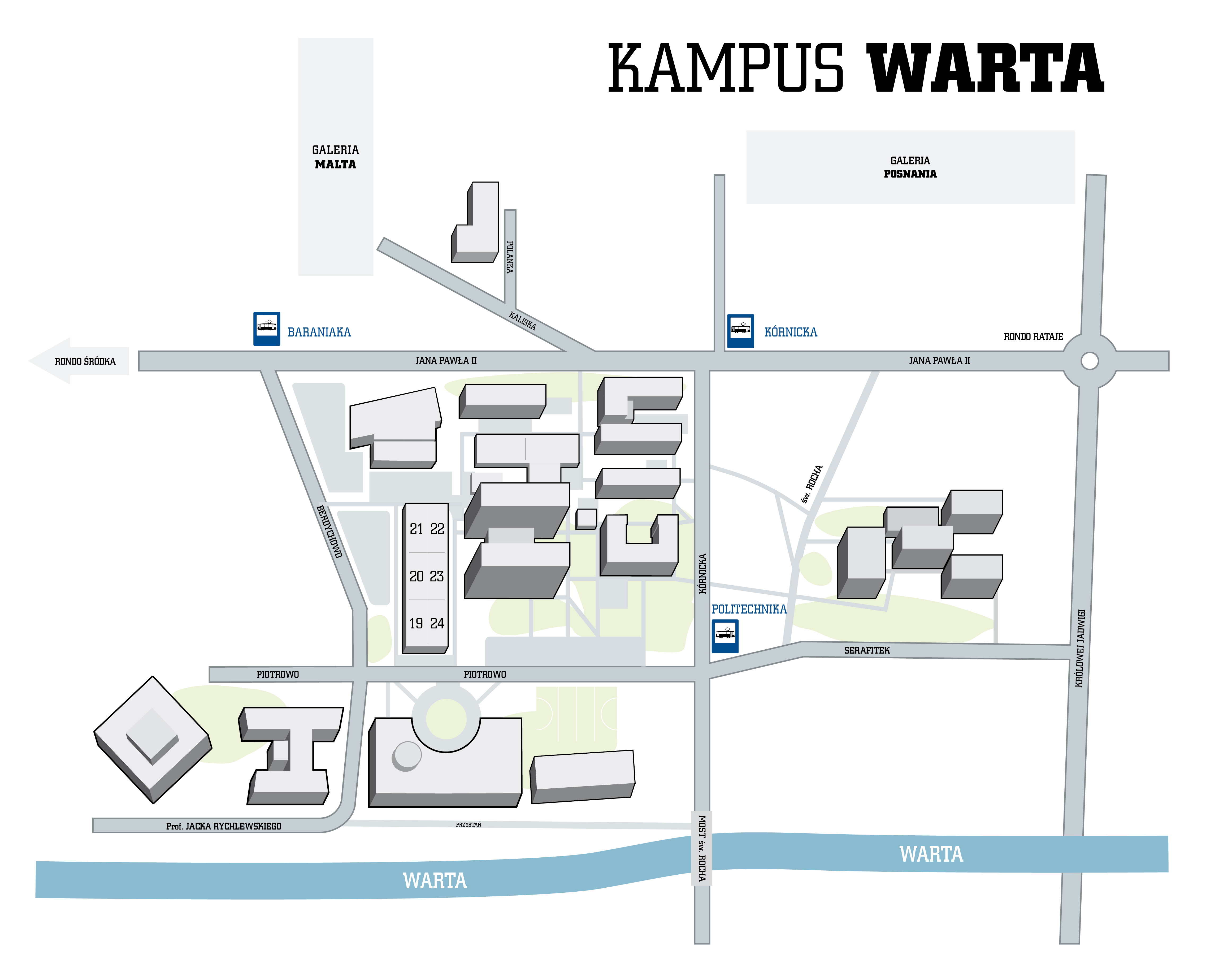 Mapa kampusu Warta